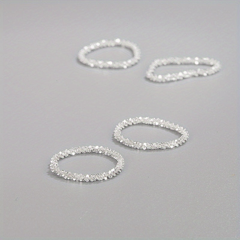 925 Sterling Silver Narrow Ring 18k Gold Plated Special Cutting Design Reflecting Sparkling Lights Match Daily Outfits Perfect Decor For Party (0.48g)