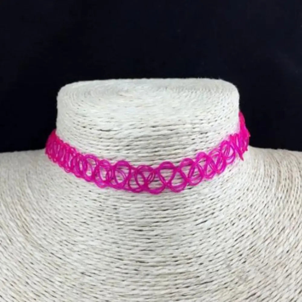 Tattoo Choker Necklace Braided Fish Thread Gothic Jewelry Women Vintage Elastic Neck Lace