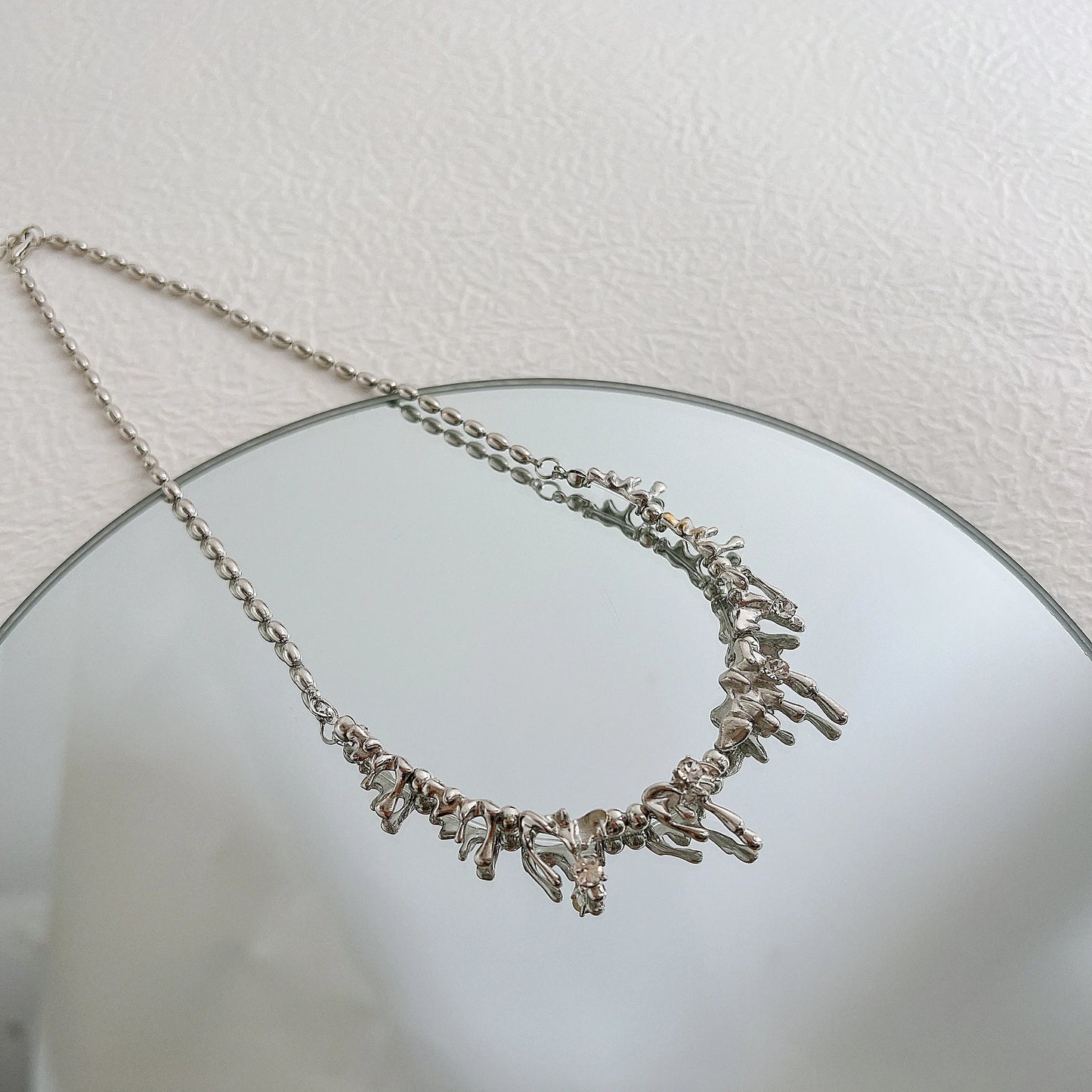 Y2K Crystal Pendant Necklaces New Fashion Silver Color Drop Necklace for Women Girls Light Luxury Clavicle Chain Jewelry 17KM