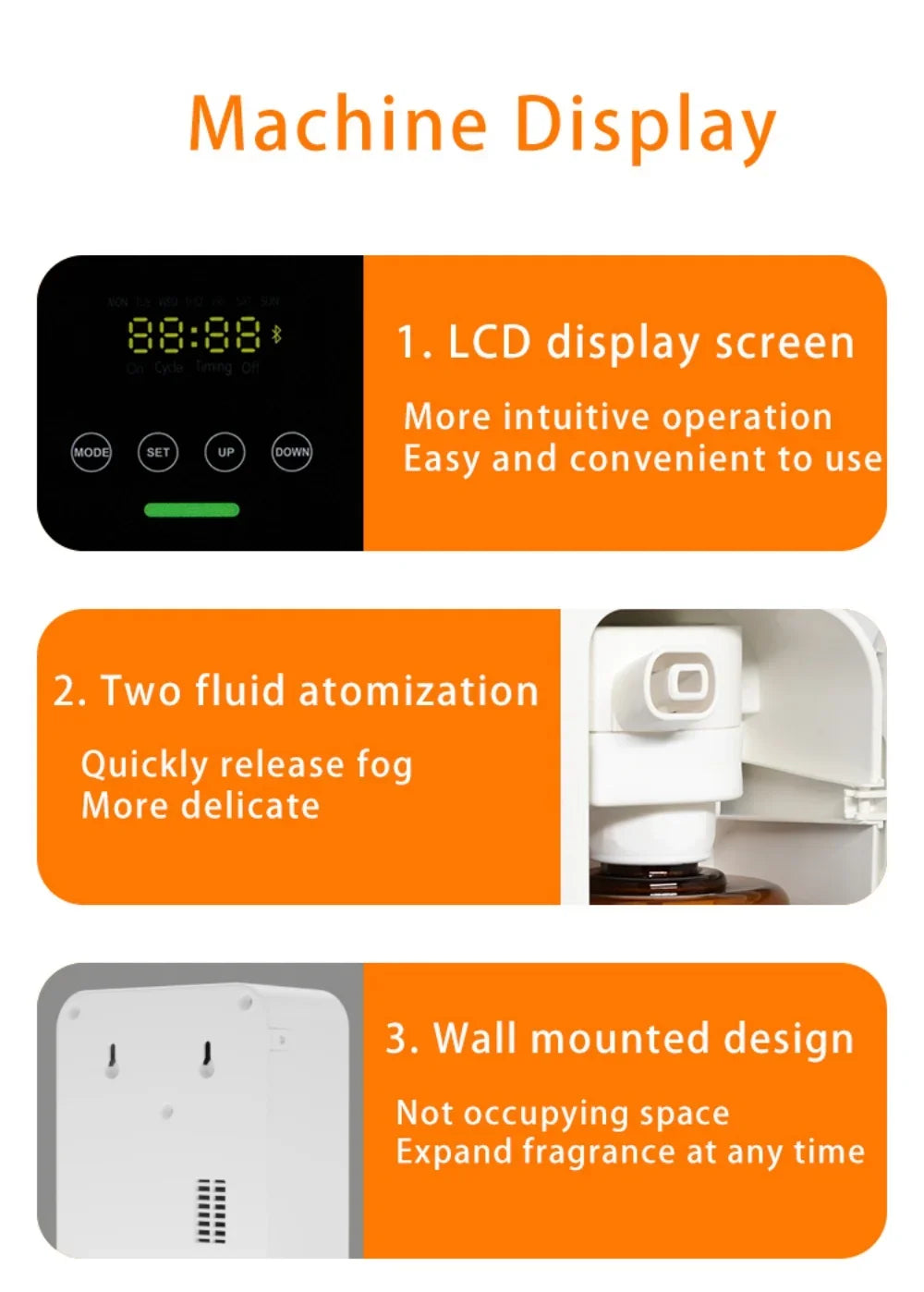 Aroma Diffuser 1000m³ Electric Scent Machine Smell Perfume Essential Oils Air Freshener 500ML Capacity Waterless Diffuser