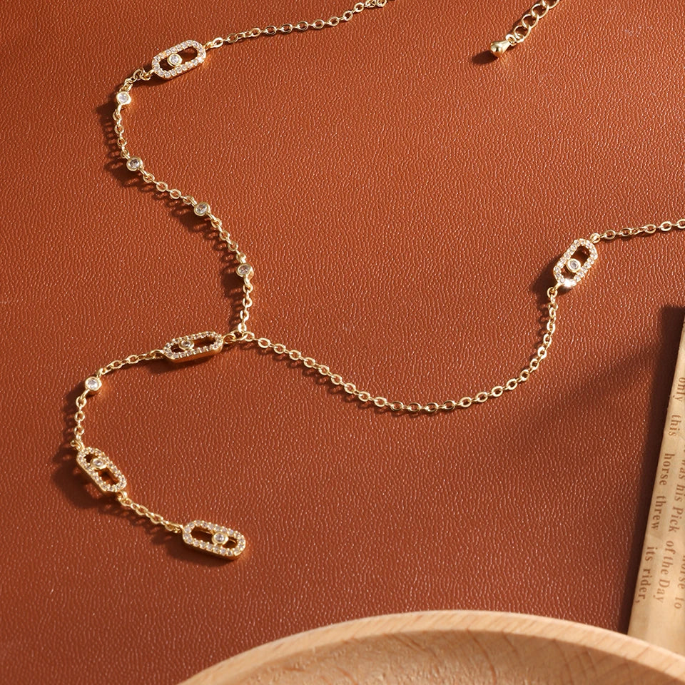 Classic Geometry Three Eye Pendant Tassel Neck Chain Clavicle Chain Necklace