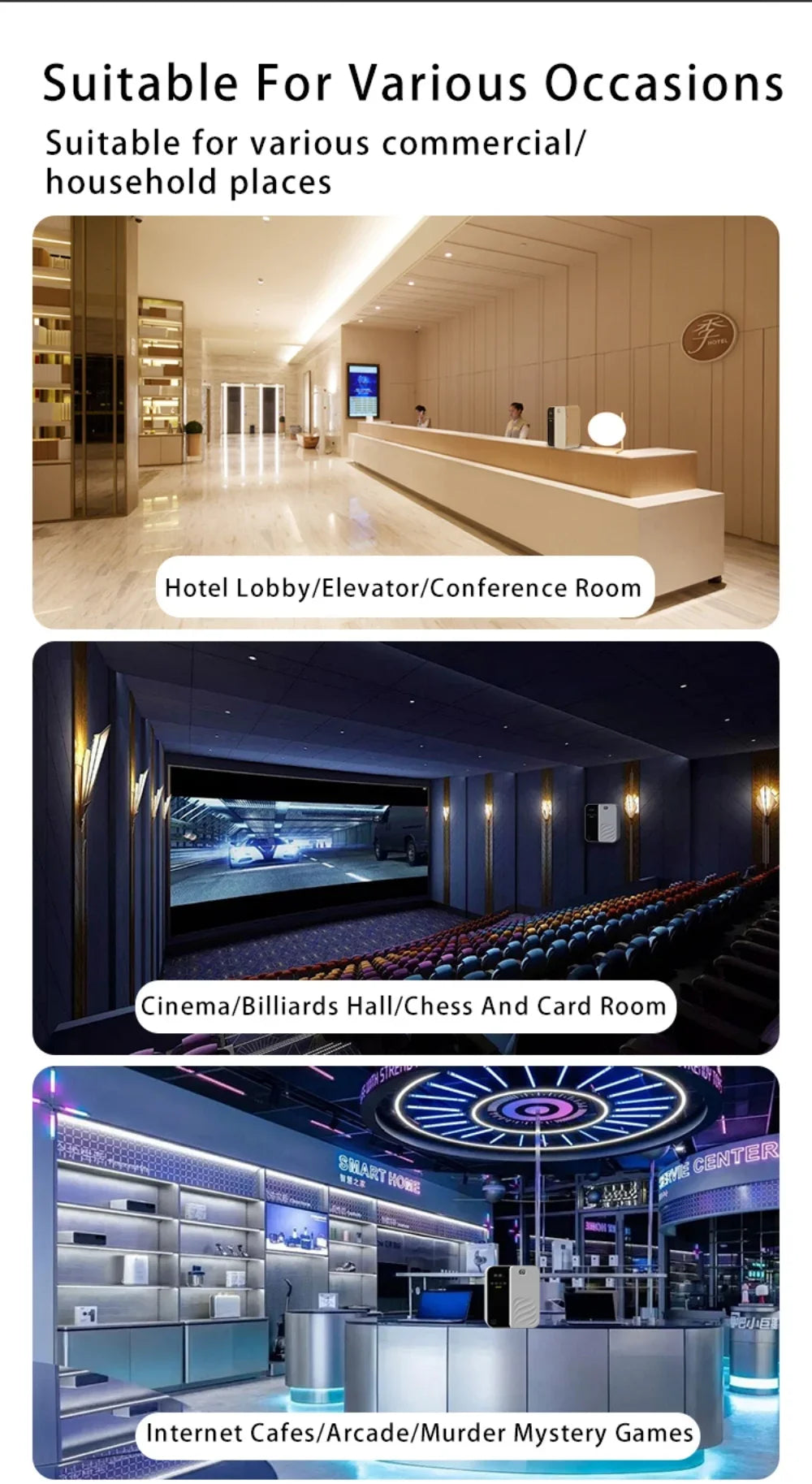 Aroma Diffuser 1000m³ Electric Scent Machine Smell Perfume Essential Oils Air Freshener 500ML Capacity Waterless Diffuser