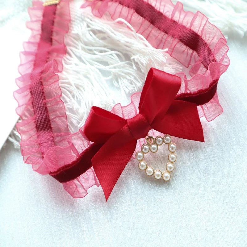 Fashion Choker Necklace For Women Sexy Black White Lace Stretch Strip Pendant Short Clavicle Gothic Necklace Aesthetic Jewelry