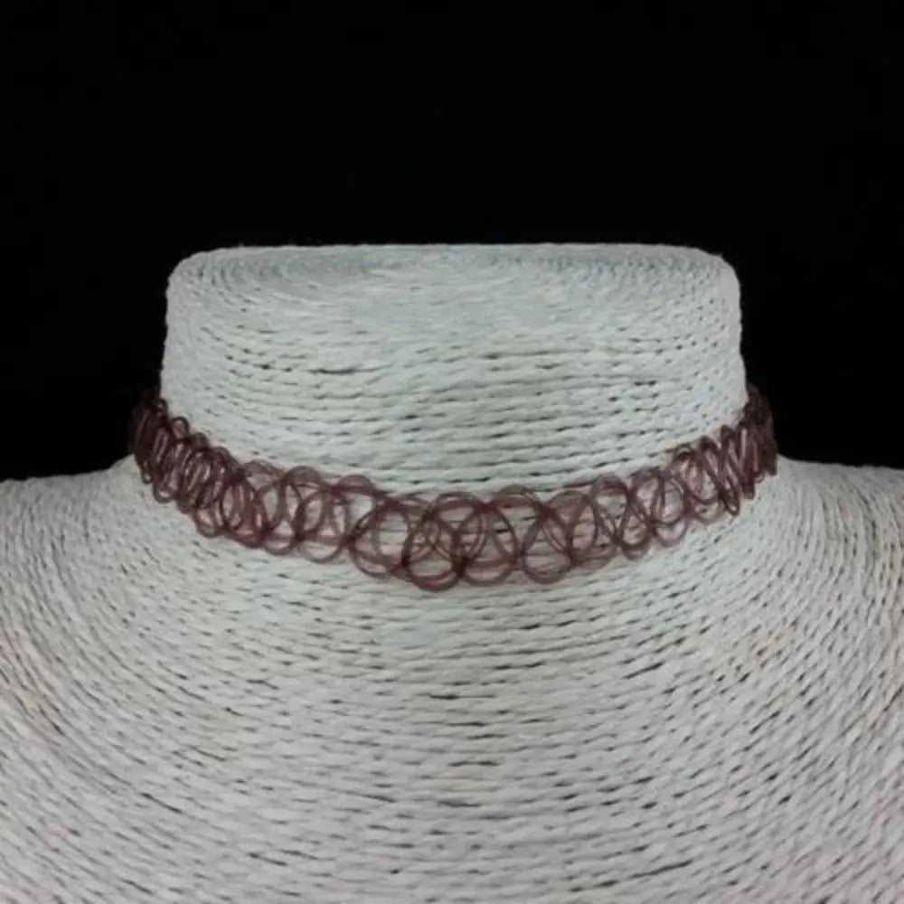 Tattoo Choker Necklace Braided Fish Thread Gothic Jewelry Women Vintage Elastic Neck Lace