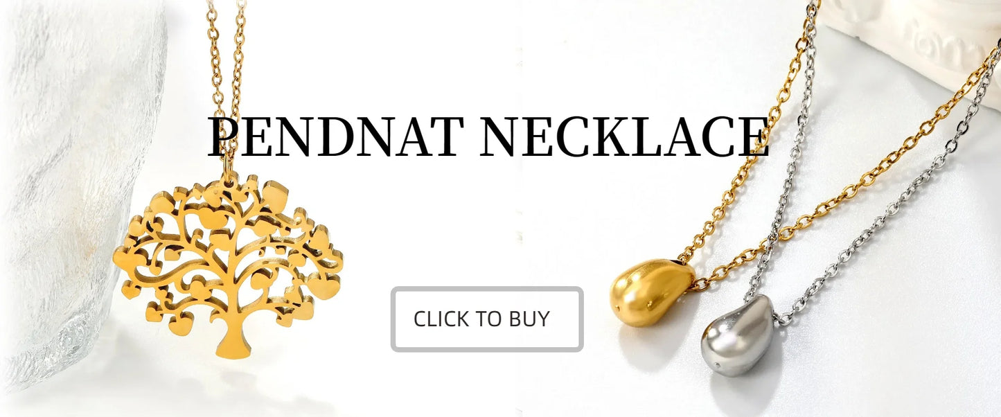 LUXUSTEEL Pendant Earnail Chain Bracelet Set Flower Shaped Stainless Steel Pendants Necklace Earring Sets Necklace Jewelry Gift