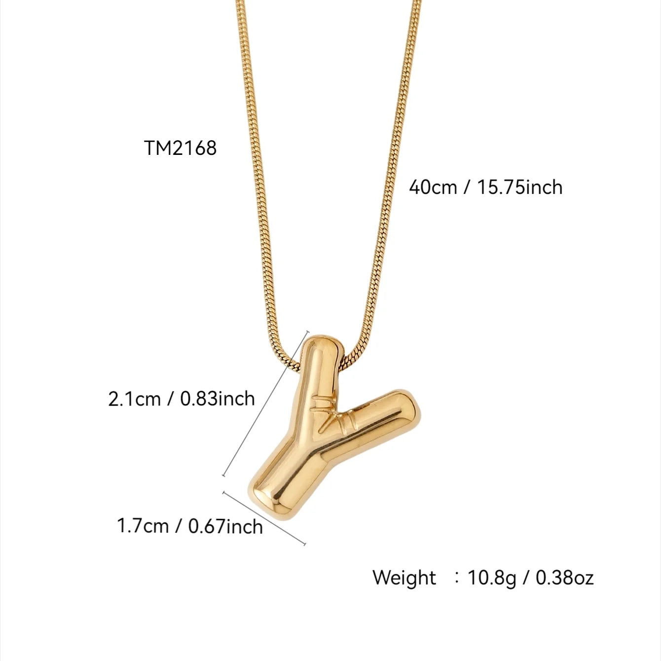 Korean Fashion Personality Cute Y2K Stainless Steel Plated 18K Gold, Q Version Of The Letter Pendant Necklace For Men And Women
