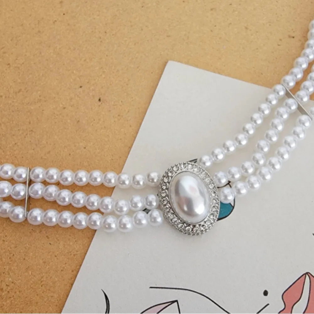 Natural Pearl Necklace Fashion Vintage Elegant Versatile Multilayer Chokers for Women's Wedding Jewelry Gift Collarbone Chain