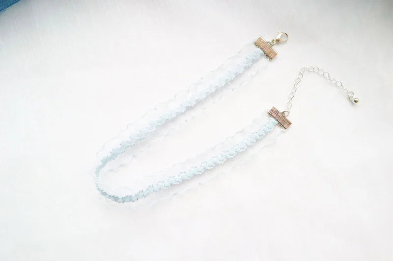 Necklace for Women Short Clavicle Lace Sexy Hearts Pearl Leaf Bow Butterfly Star Choker Lady Party Jewelry Girl Gift