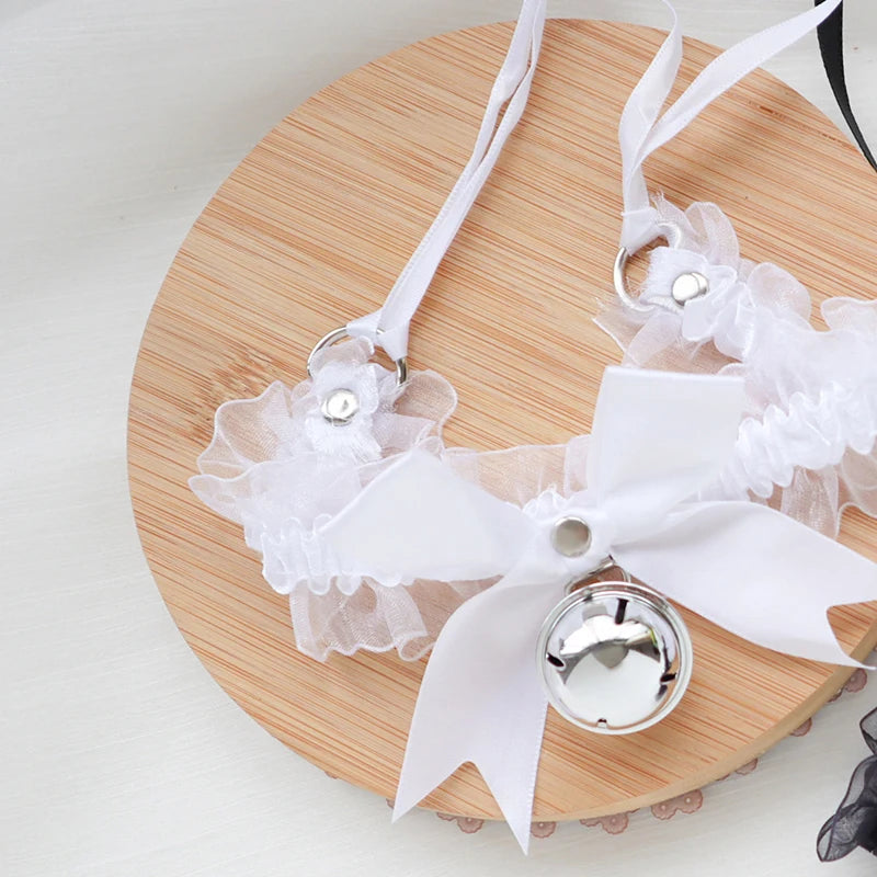 Fashion Choker Necklace For Women Sexy Black White Lace Stretch Strip Pendant Short Clavicle Gothic Necklace Aesthetic Jewelry