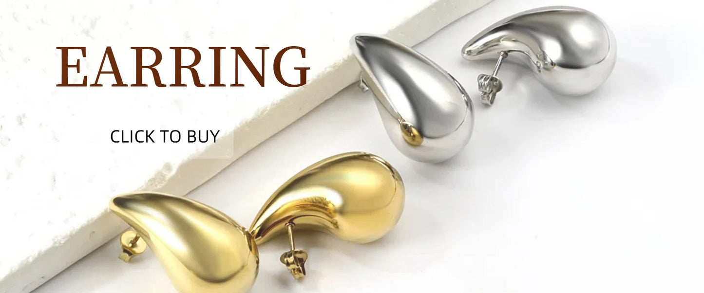 LUXUSTEEL Pendant Earnail Chain Bracelet Set Flower Shaped Stainless Steel Pendants Necklace Earring Sets Necklace Jewelry Gift