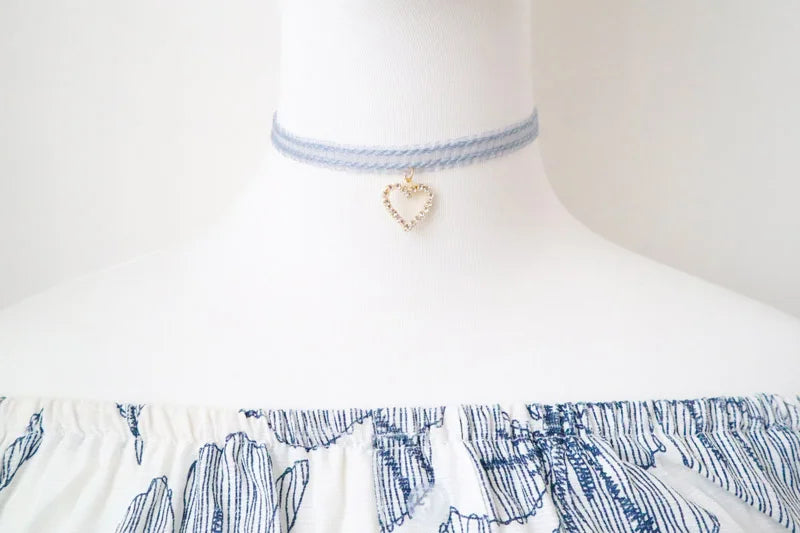 Necklace for Women Short Clavicle Lace Sexy Hearts Pearl Leaf Bow Butterfly Star Choker Lady Party Jewelry Girl Gift