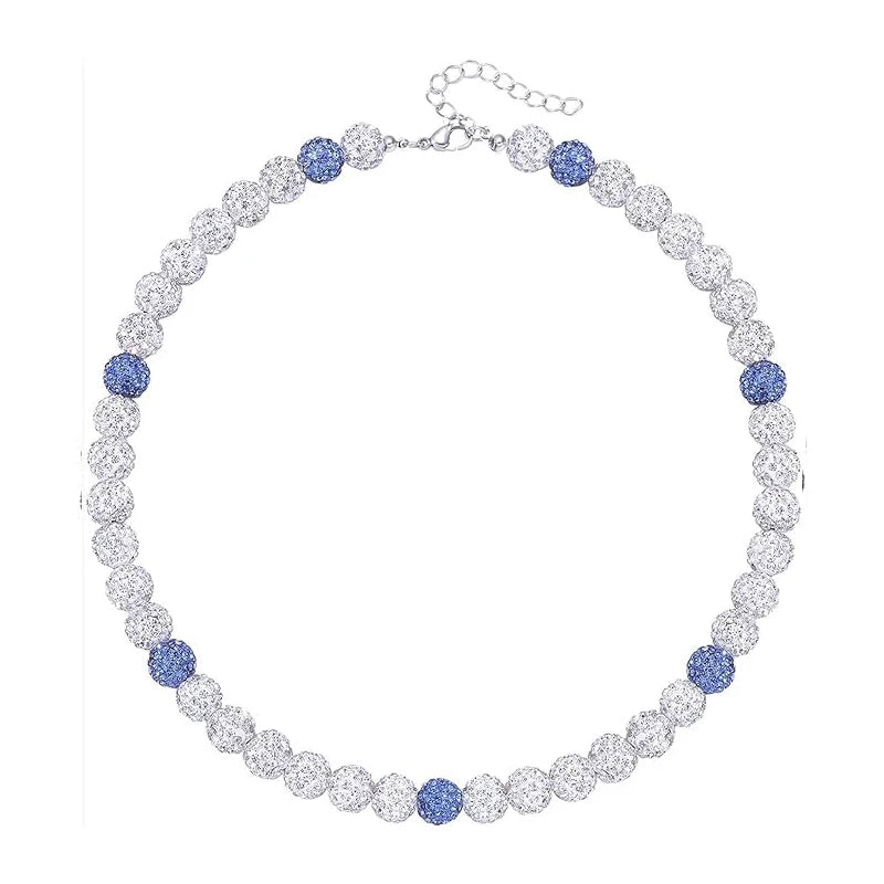 Baseball Necklace for Men Bling Baseball Necklace Rhinestone Ball Beaded Necklace baseball Players Lovers Inspired Jewelry