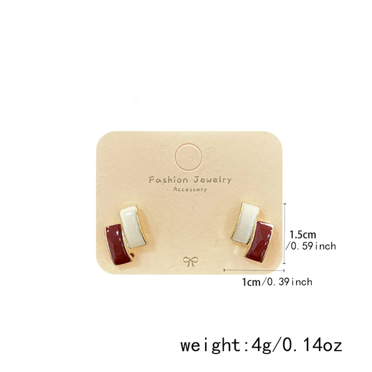 Vintage Trendy Red Enamel Geometric Round Heart Stud Earrings For Women Light Luxury Imitation Pearl Square Oval Earring Jewelry