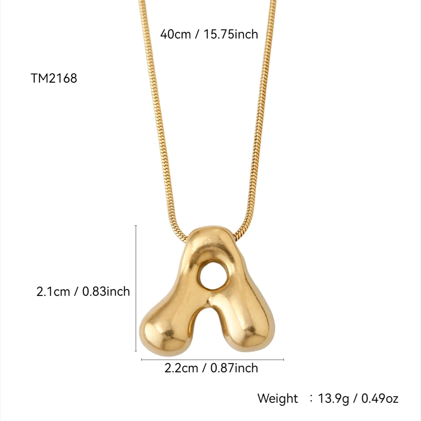 Korean Fashion Personality Cute Y2K Stainless Steel Plated 18K Gold, Q Version Of The Letter Pendant Necklace For Men And Women