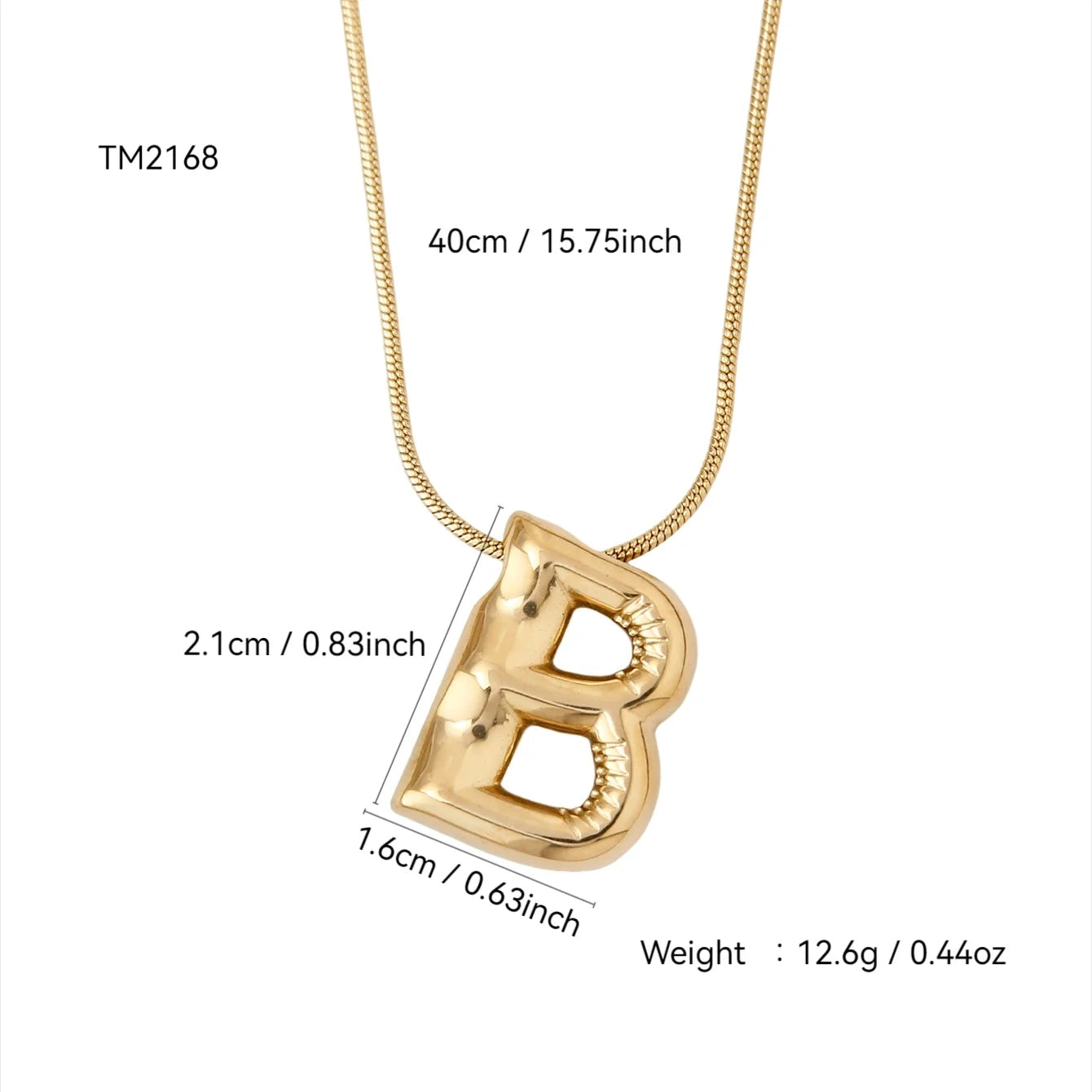 Korean Fashion Personality Cute Y2K Stainless Steel Plated 18K Gold, Q Version Of The Letter Pendant Necklace For Men And Women