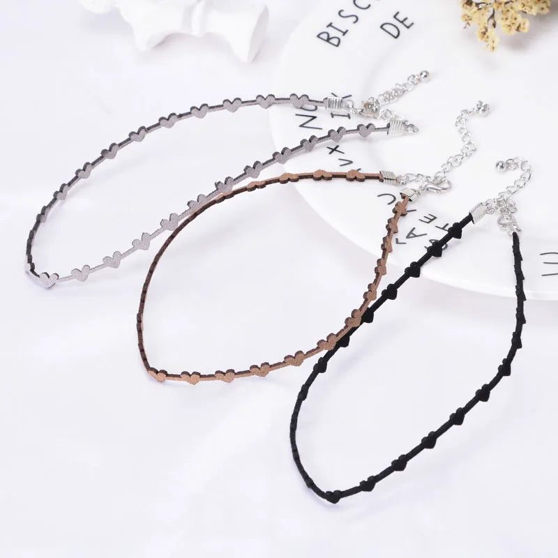 Necklace for Women Short Clavicle Lace Sexy Hearts Pearl Leaf Bow Butterfly Star Choker Lady Party Jewelry Girl Gift
