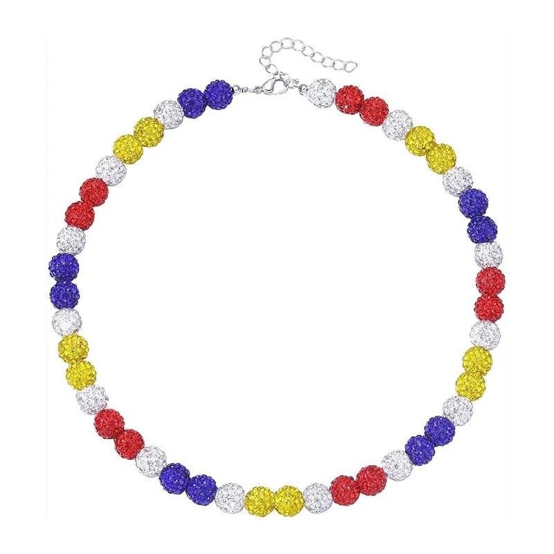 Baseball Necklace for Men Bling Baseball Necklace Rhinestone Ball Beaded Necklace baseball Players Lovers Inspired Jewelry