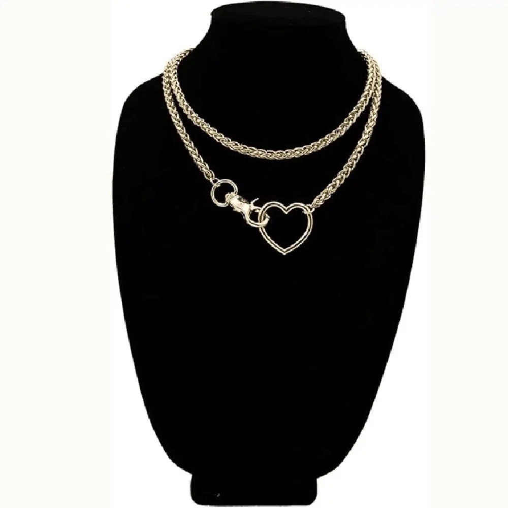 Heart Y-Necklace Link Chain Necklace No Fading Durable Choker with Tail Necklace Scratch Resistant Adjustable