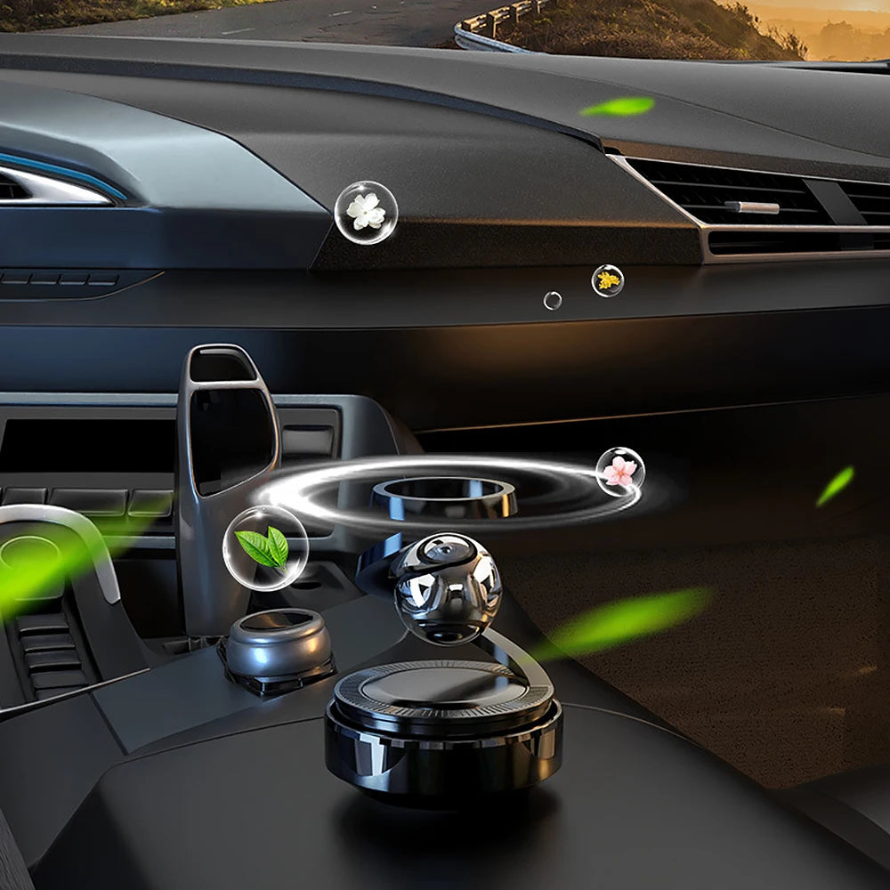 Solar Car Air Freshener Aromatherapy Diffuser Automatic Rotation Fragrance Perfume Remove Odor Interior Accessories