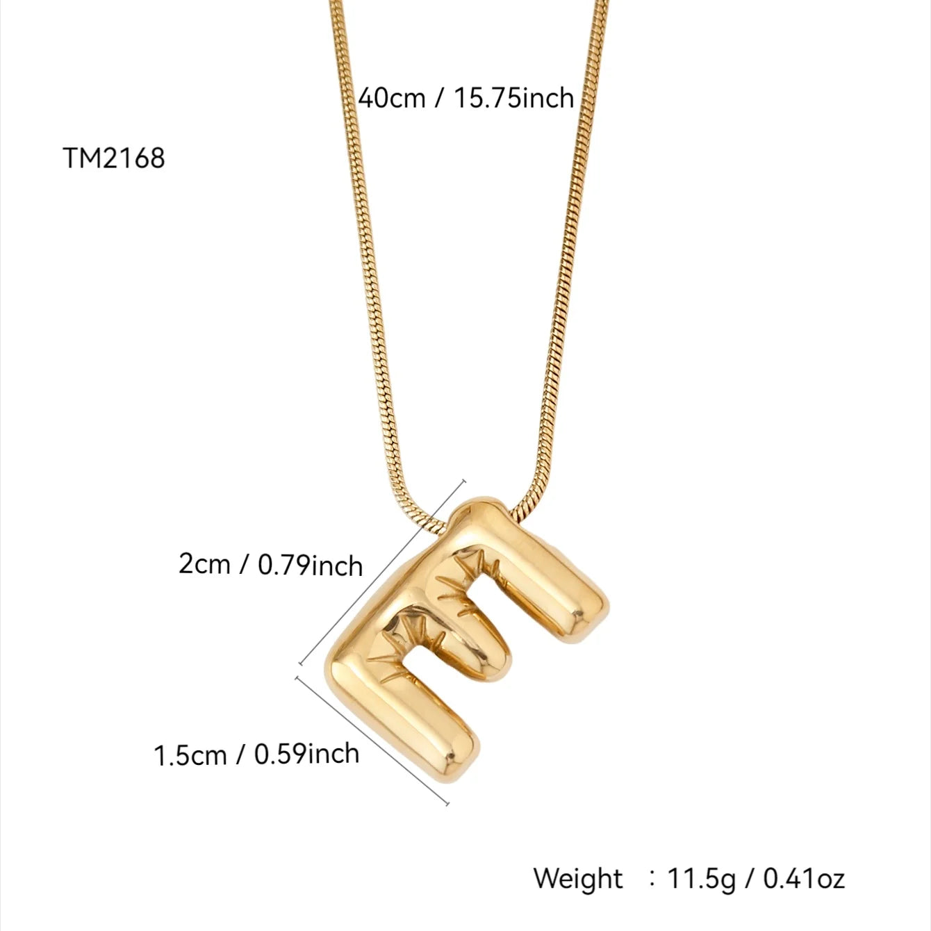 Korean Fashion Personality Cute Y2K Stainless Steel Plated 18K Gold, Q Version Of The Letter Pendant Necklace For Men And Women