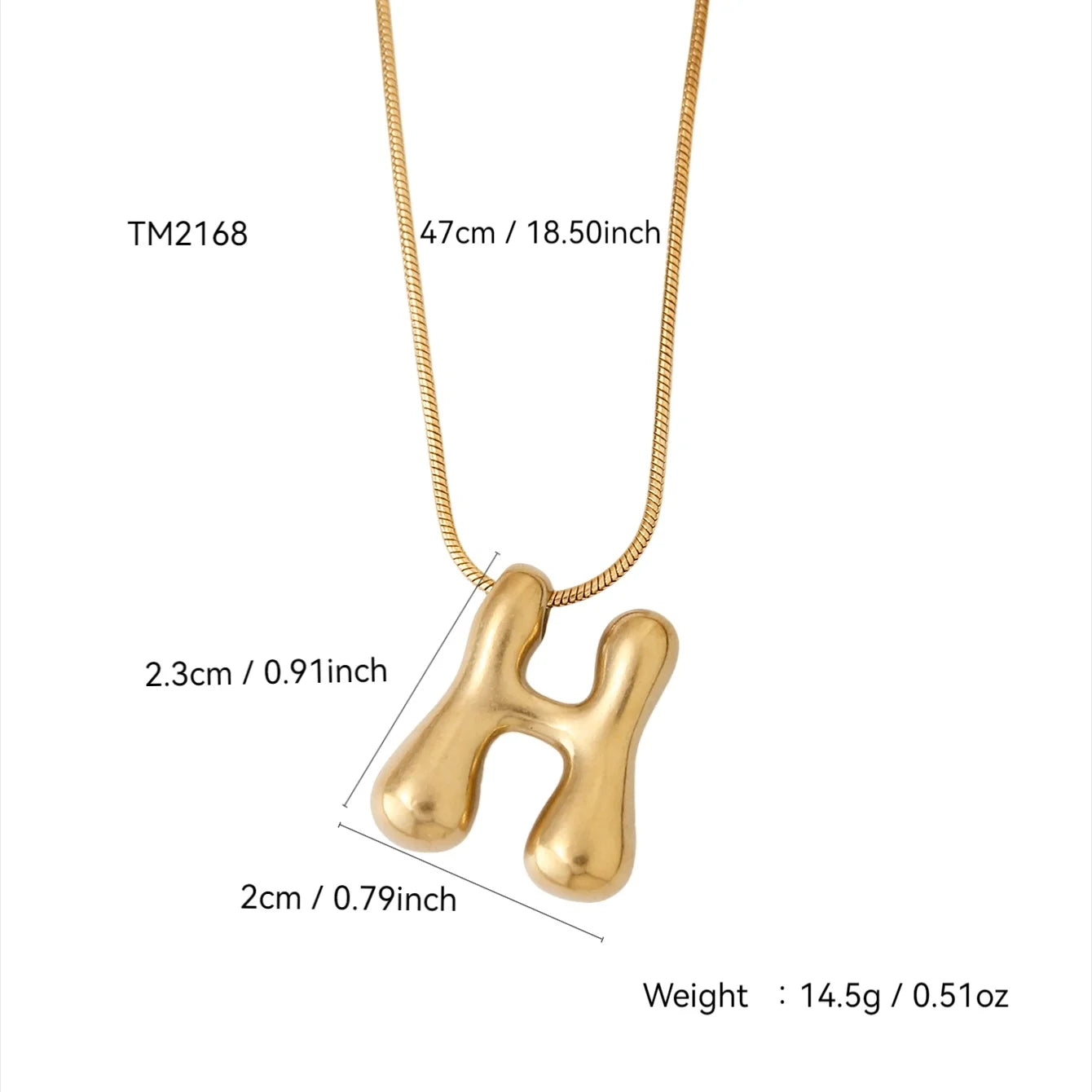 Korean Fashion Personality Cute Y2K Stainless Steel Plated 18K Gold, Q Version Of The Letter Pendant Necklace For Men And Women