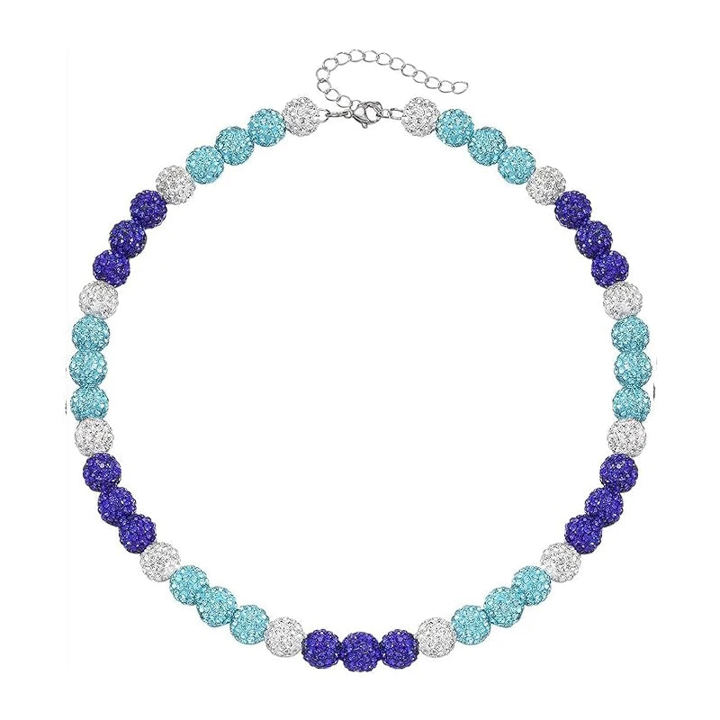 Baseball Necklace for Men Bling Baseball Necklace Rhinestone Ball Beaded Necklace baseball Players Lovers Inspired Jewelry