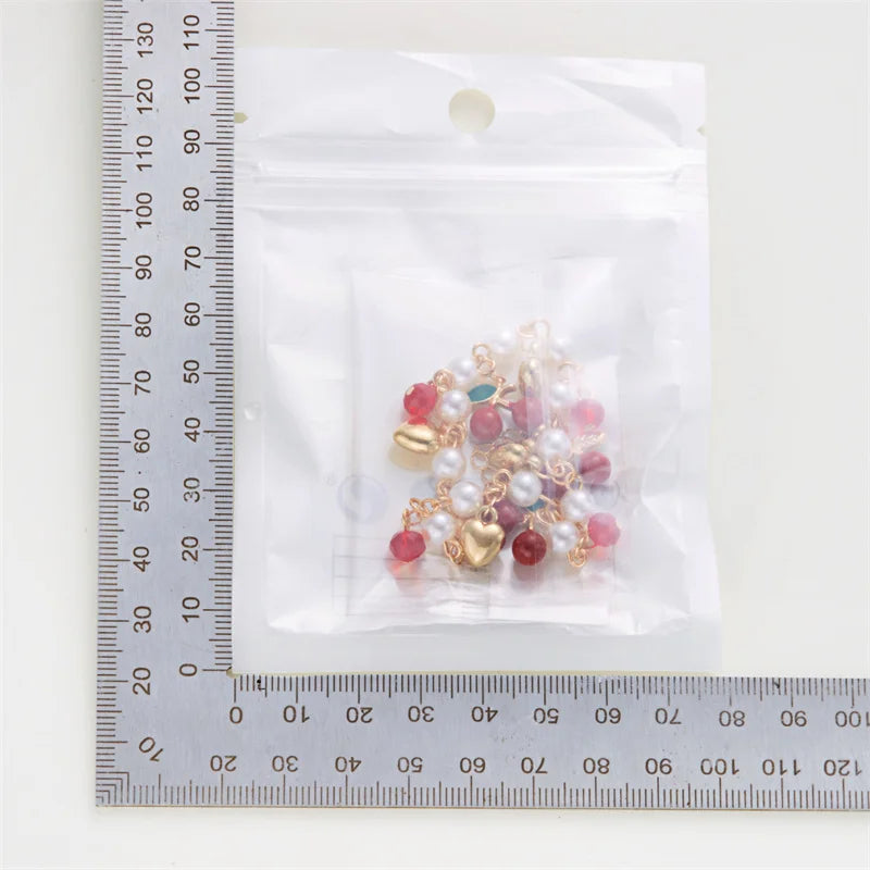 Sweet Cute Red Strawberry Cherry Heart Pearl Charm Bracelet New Fashion Y2K Fruit Gold Color Chain Jewelry Party Gifts 2025