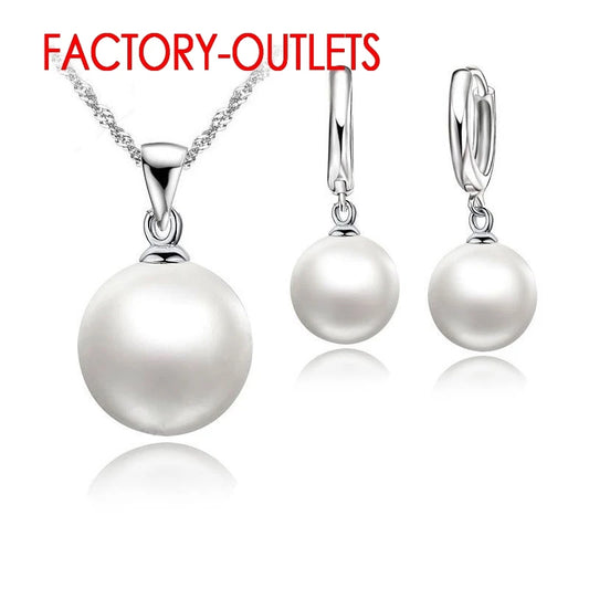 Genuine 925 Sterling Silver Bridal Jewelry Sets Pearl Fashion Jewelry Women Girls Engagement Anniversary Fine Gift Wholesale