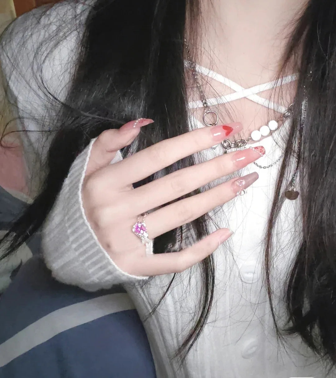 2022 New Y2K Shine Rings Crystal Silver Color Rings for Women Cute Remetic Geometric Ring Trendy Fashion Jewelry