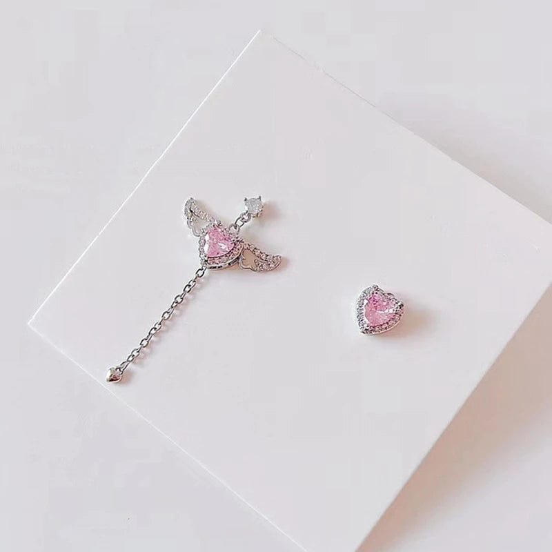 Exquisite Leaves Crystal Flower Stud Earrings For Women AAA Zircon Rose Butterfly Tassel Earring Bride Wedding Party Jewelry