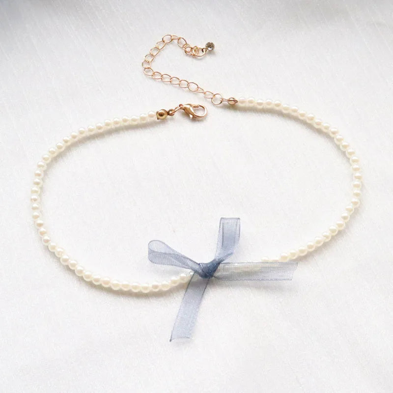 Necklace for Women Short Clavicle Lace Sexy Hearts Pearl Leaf Bow Butterfly Star Choker Lady Party Jewelry Girl Gift