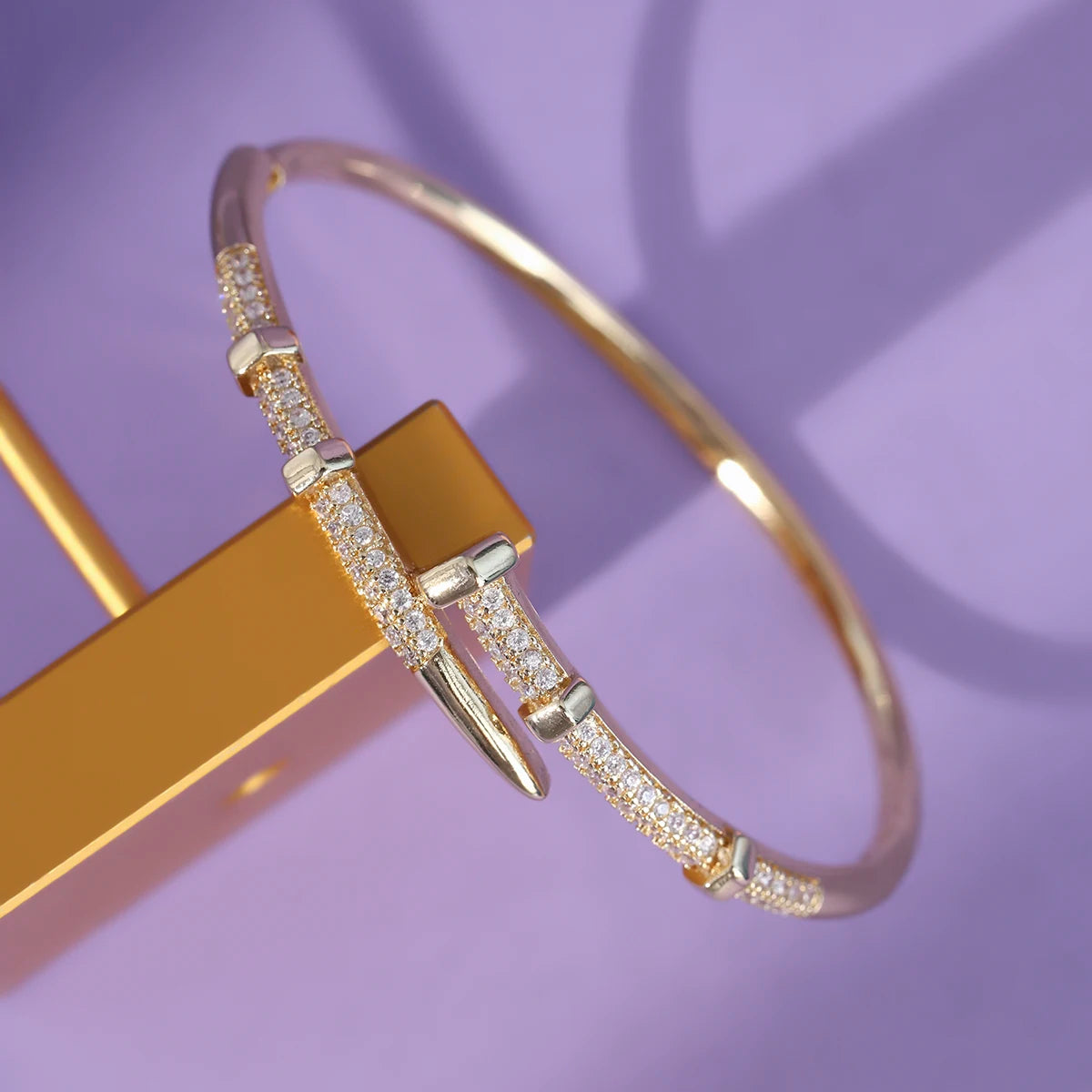 QYY Newest Copper with Zirconia Women's Bracelet Europe and United Daily Opening Bangles Holiday Show Jewelry Accessories