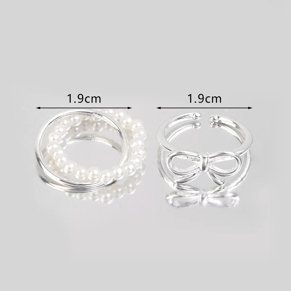 Y2K Sweet Bow Knot Zircon Ring Women Handmade Irregular Design Rings Girls Bow Openning Finger Ring Fashion Jewelry Friend Gifts