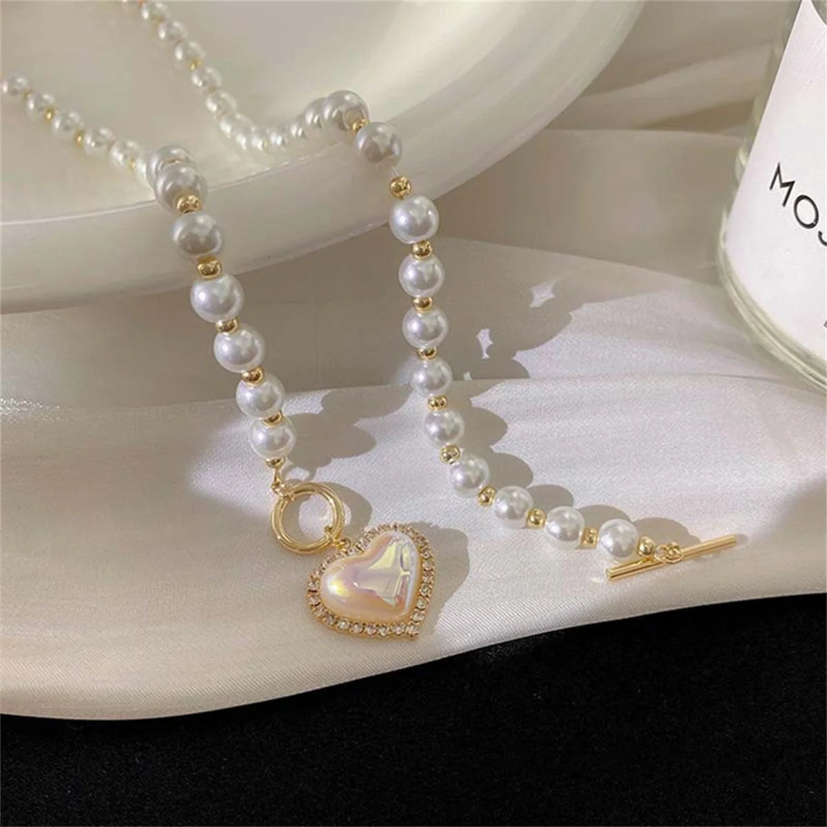 Minimalist Imitation Pearl Long Tassel Necklace For Women Ladies Elegant White Pearl Choker Clavicle Chain Wedding Party Jewelry