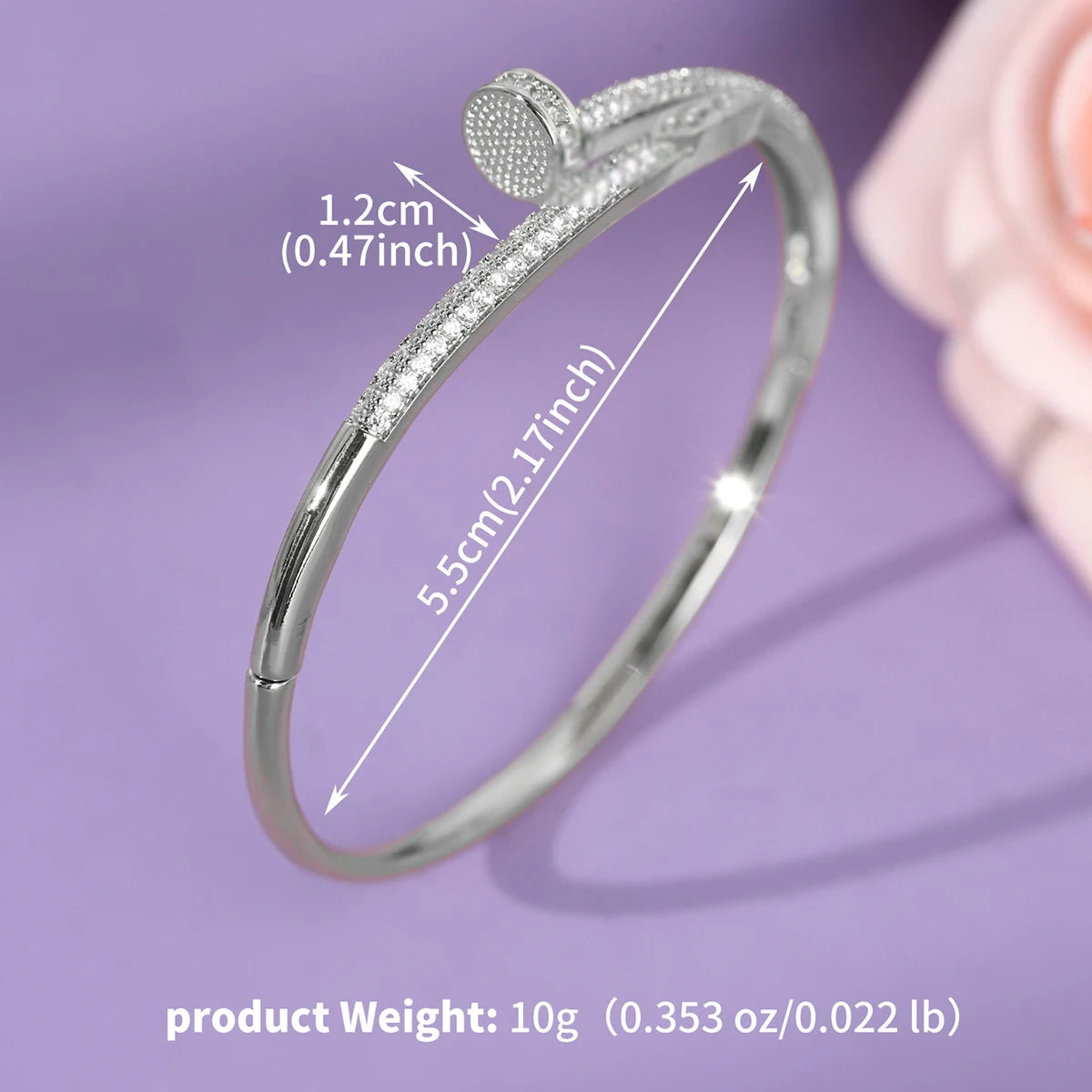 QYY Newest Copper with Zirconia Women's Bracelet Europe and United Daily Opening Bangles Holiday Show Jewelry Accessories