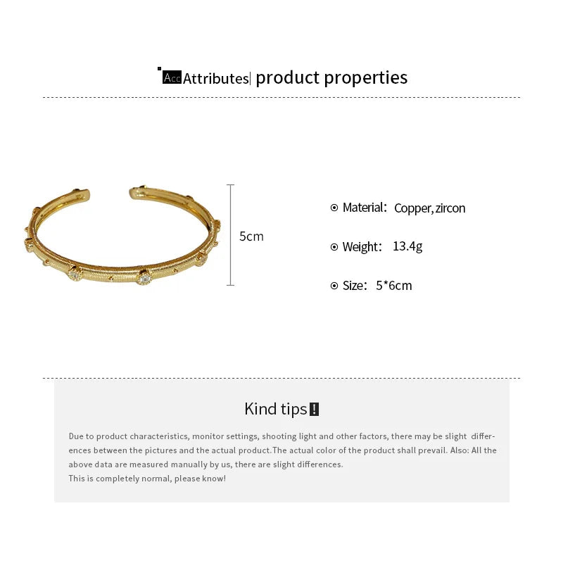 Zircon Retro Bracelet for Women Europe and The United States Light Luxury Temperament Bracelets Fashion New Accessories Gifts