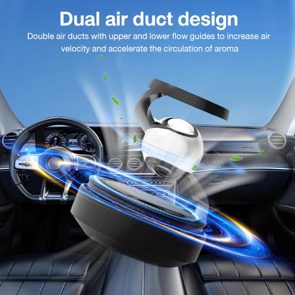 Solar Car Air Freshener Aromatherapy Diffuser Automatic Rotation Fragrance Perfume Remove Odor Interior Accessories