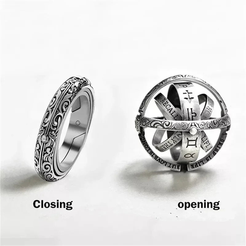 Astronomical B All Rings For Women Men Creative Complex Rotating Cosmic Finger Ring Jewelry 2023 Fashion Male Female Rings