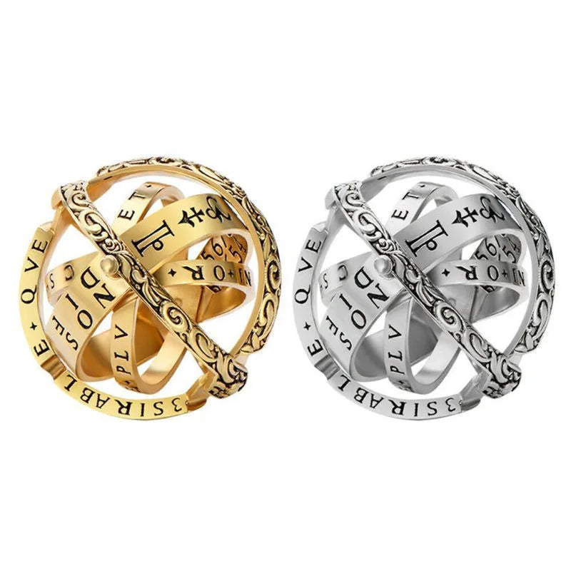 Astronomical B All Rings For Women Men Creative Complex Rotating Cosmic Finger Ring Jewelry 2023 Fashion Male Female Rings