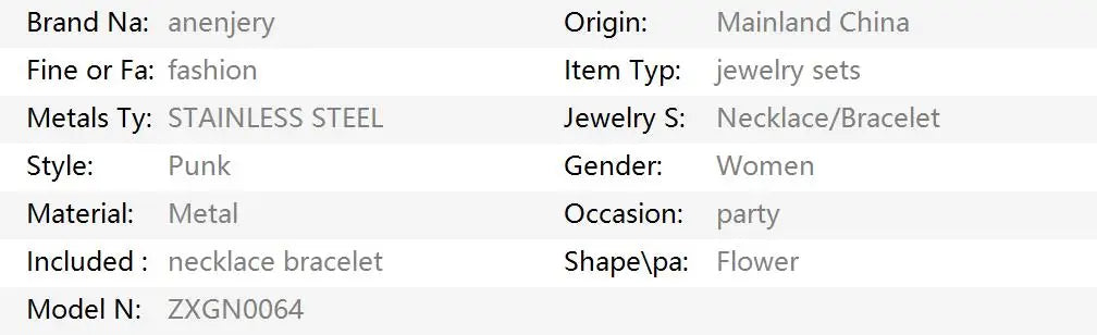 ANENJERY 316L Stainless Steel Imitation Pearl Flower Necklace Bracelet For Women Summer Simple Vintage Jewelry Set