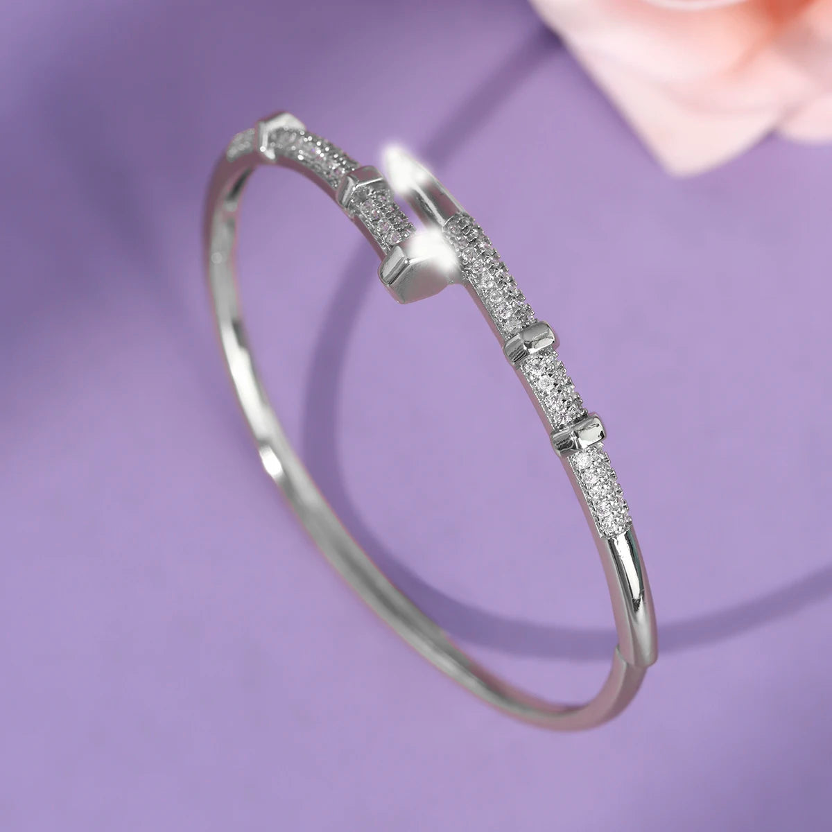 QYY Newest Copper with Zirconia Women's Bracelet Europe and United Daily Opening Bangles Holiday Show Jewelry Accessories