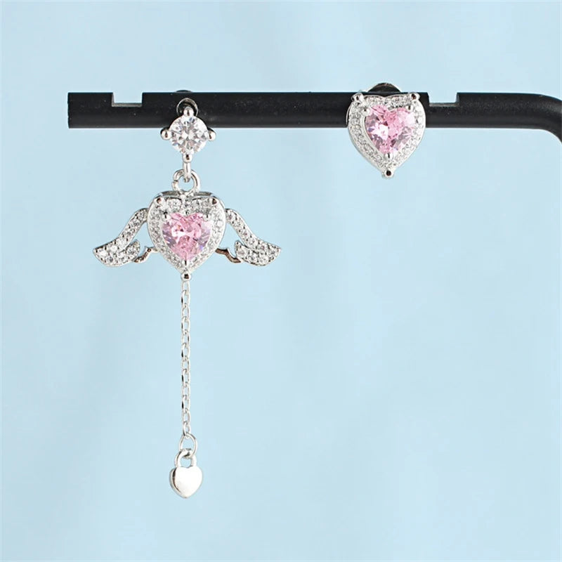 Exquisite Leaves Crystal Flower Stud Earrings For Women AAA Zircon Rose Butterfly Tassel Earring Bride Wedding Party Jewelry