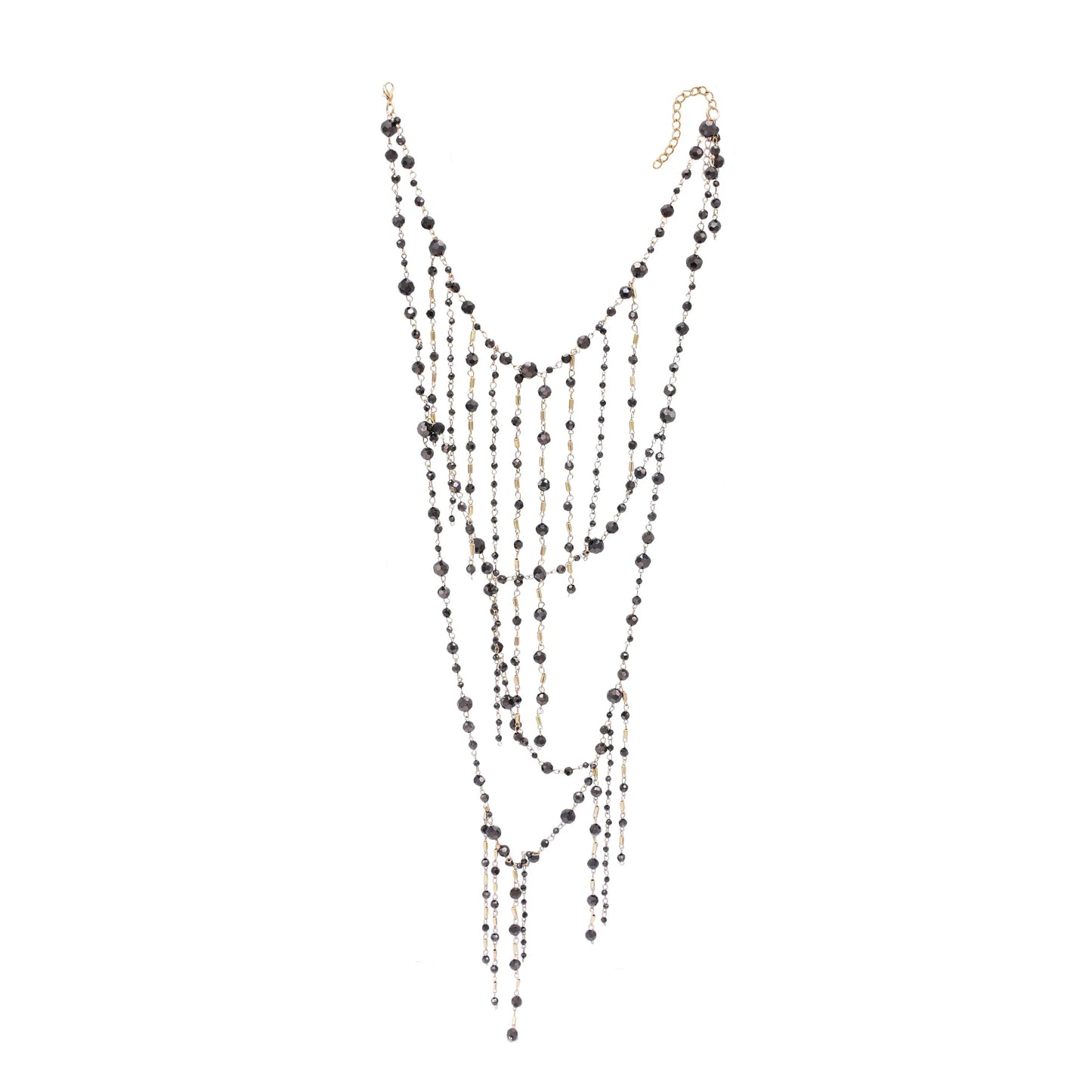 European and American Fashion Simple Collarbone Necklace For Women Multi Layer Chain Trendy Long Tassel Choker Jewelry Accessory