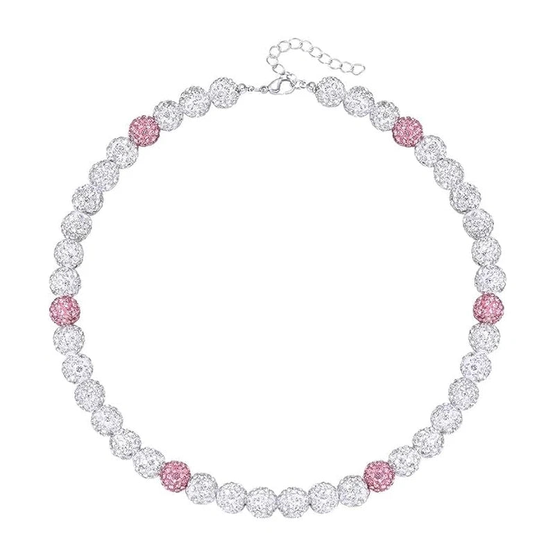 Baseball Necklace for Men Bling Baseball Necklace Rhinestone Ball Beaded Necklace baseball Players Lovers Inspired Jewelry