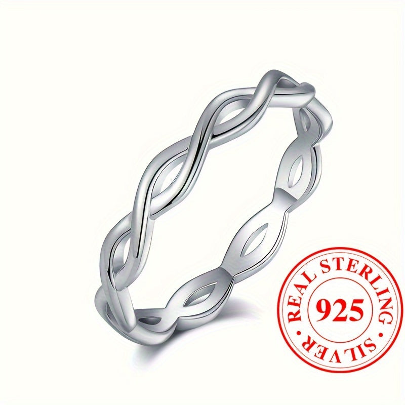 925 Sterling Silver Eternity Ring Trendy Intertwine Design Suitable For Men And Women Engagement/ Wedding Ring High Quality Jewelry