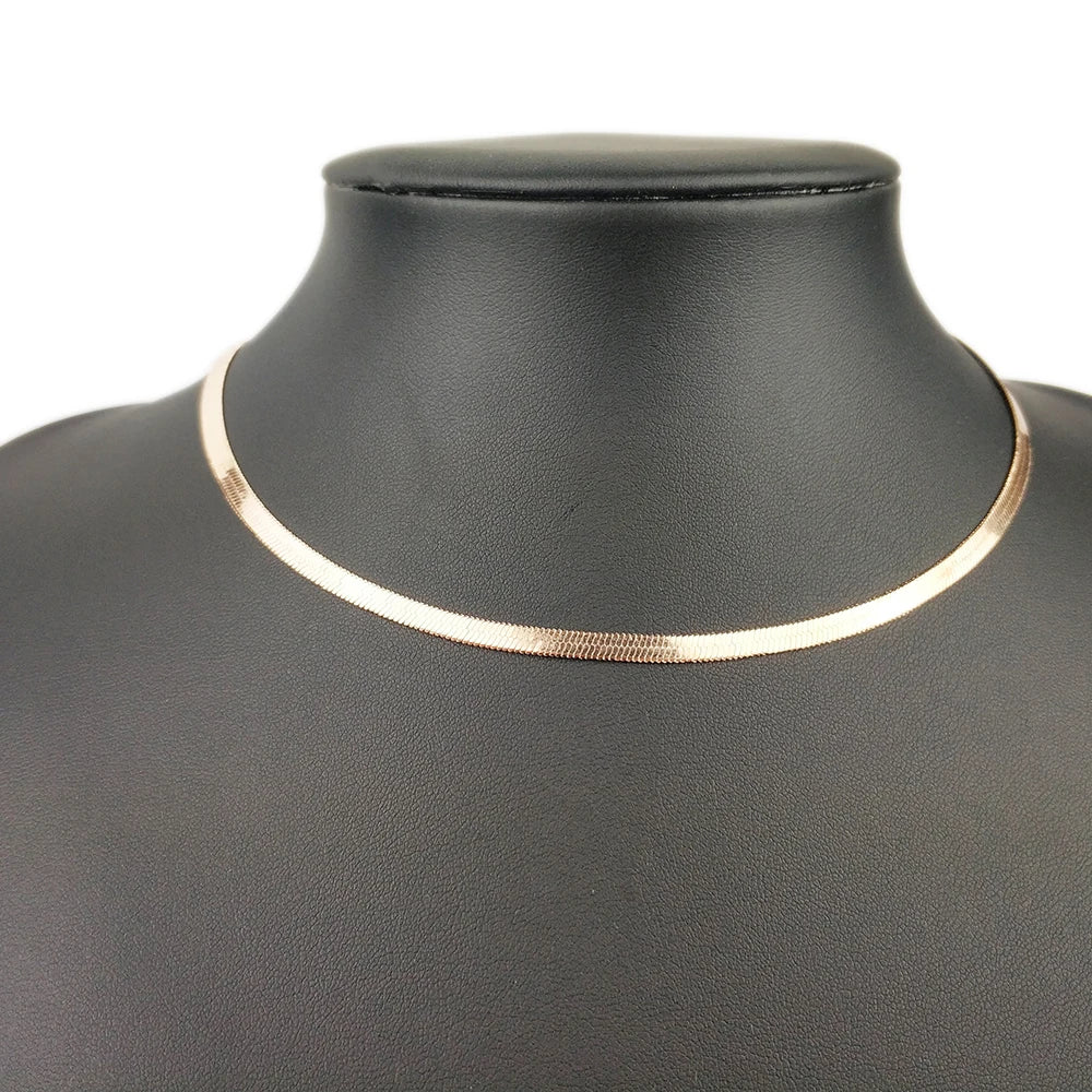 Fashion  Blade Chain on Neck Choker Necklace Women Sexy Flat Snake Chain Jewelry Gift Clavicle Necklace