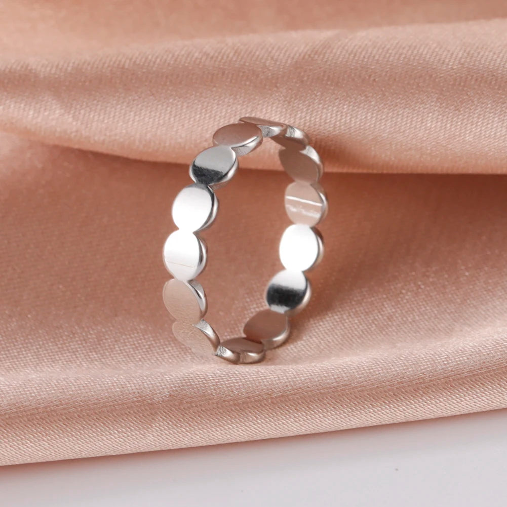 Skyrim Fashion Geometric Round Minimalist Rings for Women Girls Gold Color Stainless Steel Ring Wedding Party Jewelry Wholesale