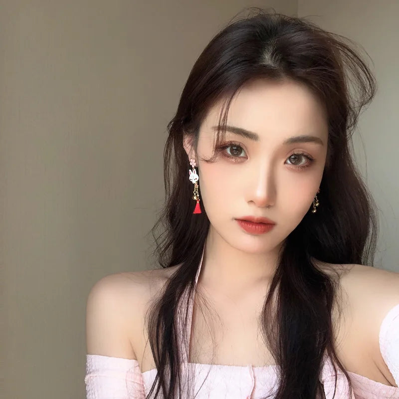 Cute Enamel Cat Balloon Stud Earrings for Women Fashion Drop Rabbit Flower Heart Colorful Jewelry Dangle Wedding Party Girl Gift