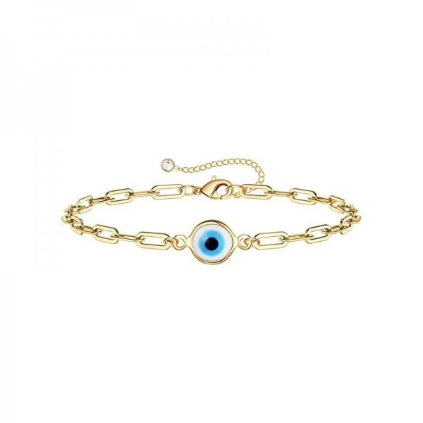Fashion Turkish Evil Eye Gold Color Bracelet For Women Men Handmade Zircon Waist Chains Set Good Luck Party Jewelry Trendy Gift