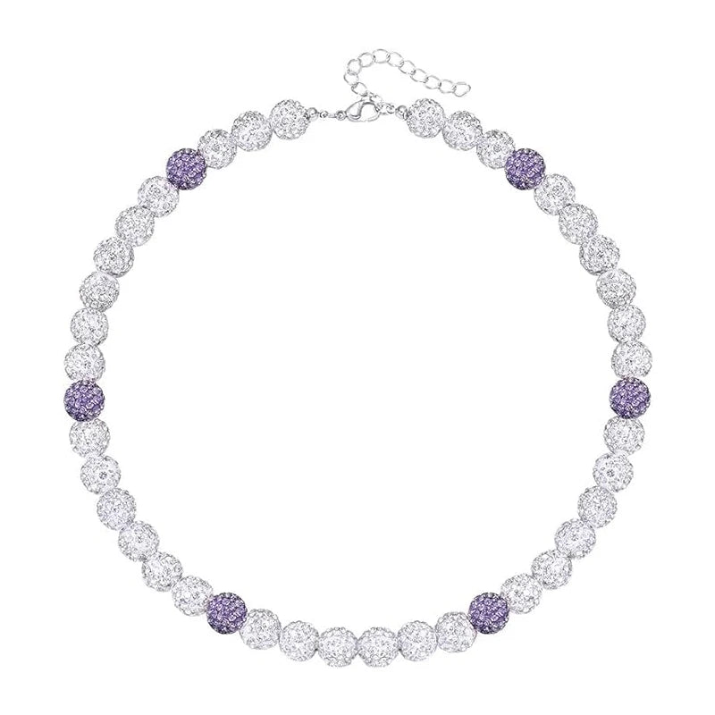 Baseball Necklace for Men Bling Baseball Necklace Rhinestone Ball Beaded Necklace baseball Players Lovers Inspired Jewelry